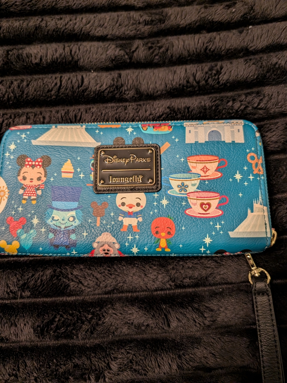 Disney Parks Loungefly Blue Character Zip Wallet